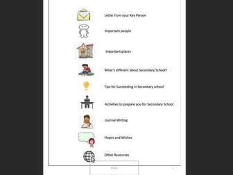 Transition Booklet to Secondary School