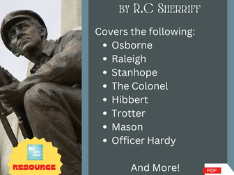 Journey's End by R.C Sherriff Resource Bundle