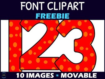 FREEBIE Spotted Numbers Font Clipart