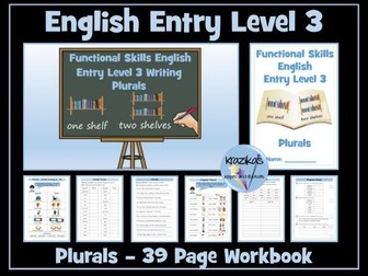 Functional Skills English - Entry Level 3 - Plurals Workbook