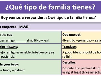 GCSE Spanish 1.6H – ¿Qué tipo de familia tienes? (AQA Theme 1 Higher)