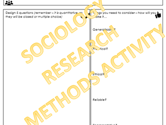 OCR / AQA A-Level Sociology Questionnaire Builder