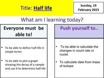 P7.5 Half Life AQA