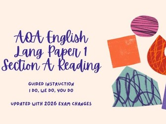 AQA English Language Paper 1 Section A Reading - TRY before you BUY