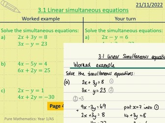 Equations and inequalities. Edexcel Year 1/AS.