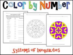 Systems of Inequalities Color by Number