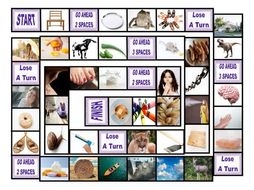 Phonics Vowel Teams ai-ay-oa-oe-ou-au Photo Board Game