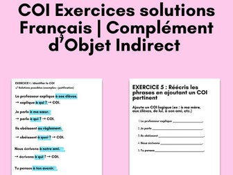 Complément d’Objet Indirect  French aqa