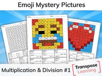 Emoji Multiplication & Division Mystery Pictures (Pt 1)