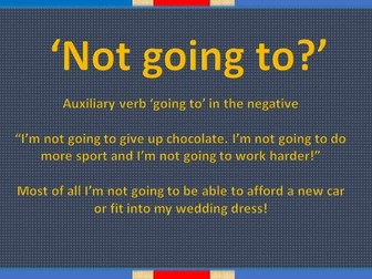 ‘Going to’ to express the future in negative statements A2 level English