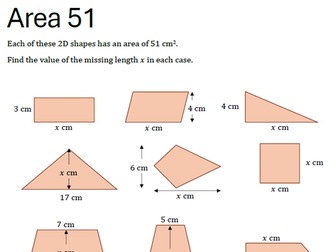 Area 51 (Reverse Area of Quadrilaterals)