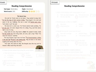 “The Secret Cave” – Reading Comprehension Exercise