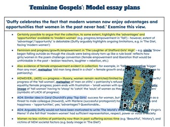 AQA 'Feminine Gospels' Model Essay Plans