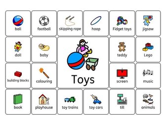 Toys Symbol Word Grid - Widget SEN
