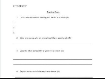 Animal Biology Level 2 Practice Exam