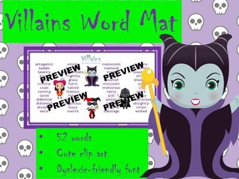 Villain Character Description Word Mat
