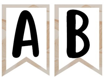 Neutral Classroom Display Bunting | Alphabet, Numbers & Core Subjects (Maths, English, Science)
