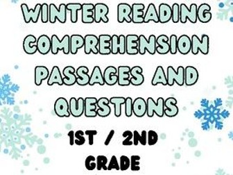 1st - 2nd Grade Winter Reading Comprehension - Passages and Questions . 2024