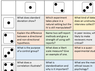 Dice revision - Research methods