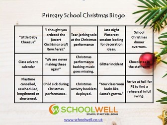 Primary School Christmas Bingo