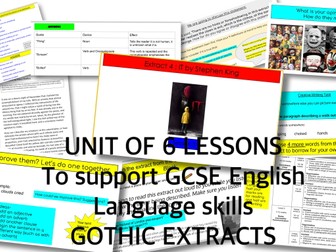 English Language Skills Practice unit Gothic Extracts 6 sessions Support