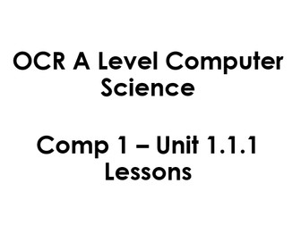 OCR ALevel Computer Science Comp 1 (Unit 1.1.1 The CPU)
