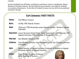 Famous Scientists Fact Sheets