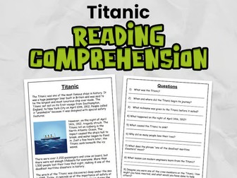 Titanic Reading Comprehension for KS2 & Grades 3 - 5 | Guided Reading Task