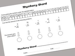 Mystery Word Worksheet | Teaching Resources