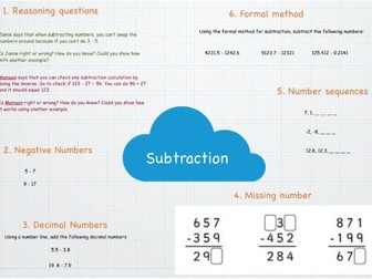 Upper Key Stage 2 Numeracy: Addition and Subtraction Unit. Planning, resources and lessons.