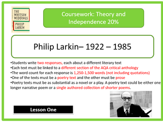 AQA Lit B Coursework: Larkin( whitsun weddings)- Marxist Perspective