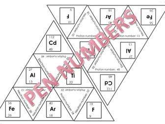 Chemistry - PEN numbers tarsia lesson starter