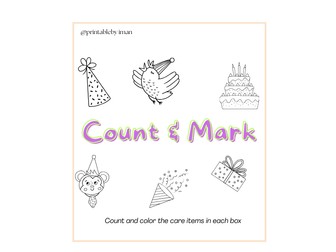 Count & Mark Party Worksheet Set