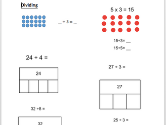 Dividing using Bar Models Maths Mastery