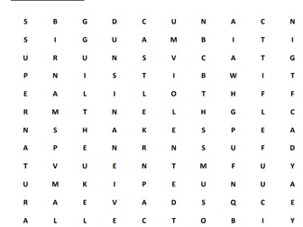 Shakespeare wordsearches and answers