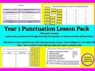 Year 1 Punctuation Lesson pack