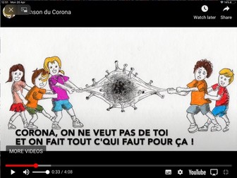 French Coronavirus song lesson activity