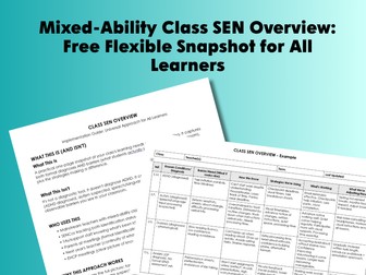 Mixed-Ability Class SEN Overview: Free Flexible Snapshot for All Learners