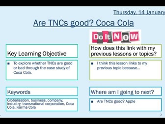 The role of TNCs: Coca Cola
