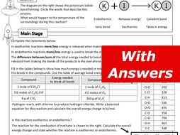 Bond Energies Home Learning Worksheet GCSE | Teaching Resources