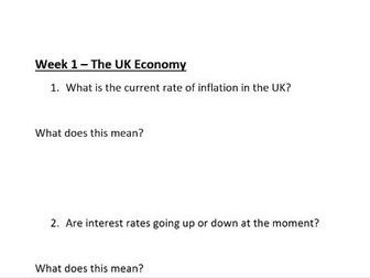 GCSE/A Level Business - Homework booklet