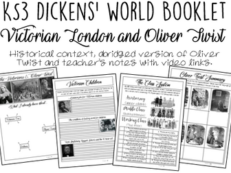 Dickens' World Booklet: Victorian London and Oliver Twist (KS3)