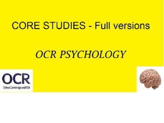 Core studies (A LEVEL) -OCR Psychology