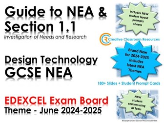 A Teacher’s/student’s guide to the NEW DT GCSE EDEXCEL PEARSON NEA themes for 2024-2025
