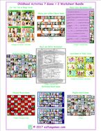 Childhood Activities 7 Game Plus 2 Worksheet Bundle