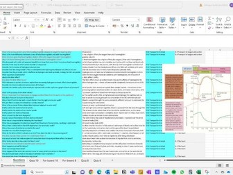 OCR A Level Biology active recall sheet - based on mark schemes and specification points