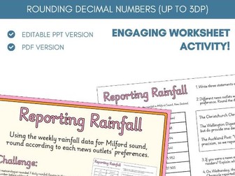 Rounding Decimal Numbers | Worksheet Activity | Place Value