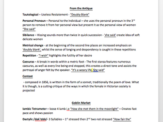 Rossetti Poetry Detailed Language Analysis