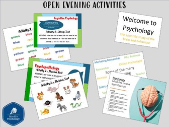 Open Evening Activities - Psychology