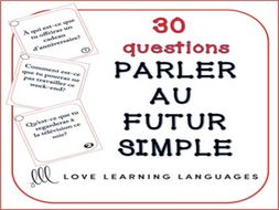 GCSE FRENCH: Futur simple speaking task cards